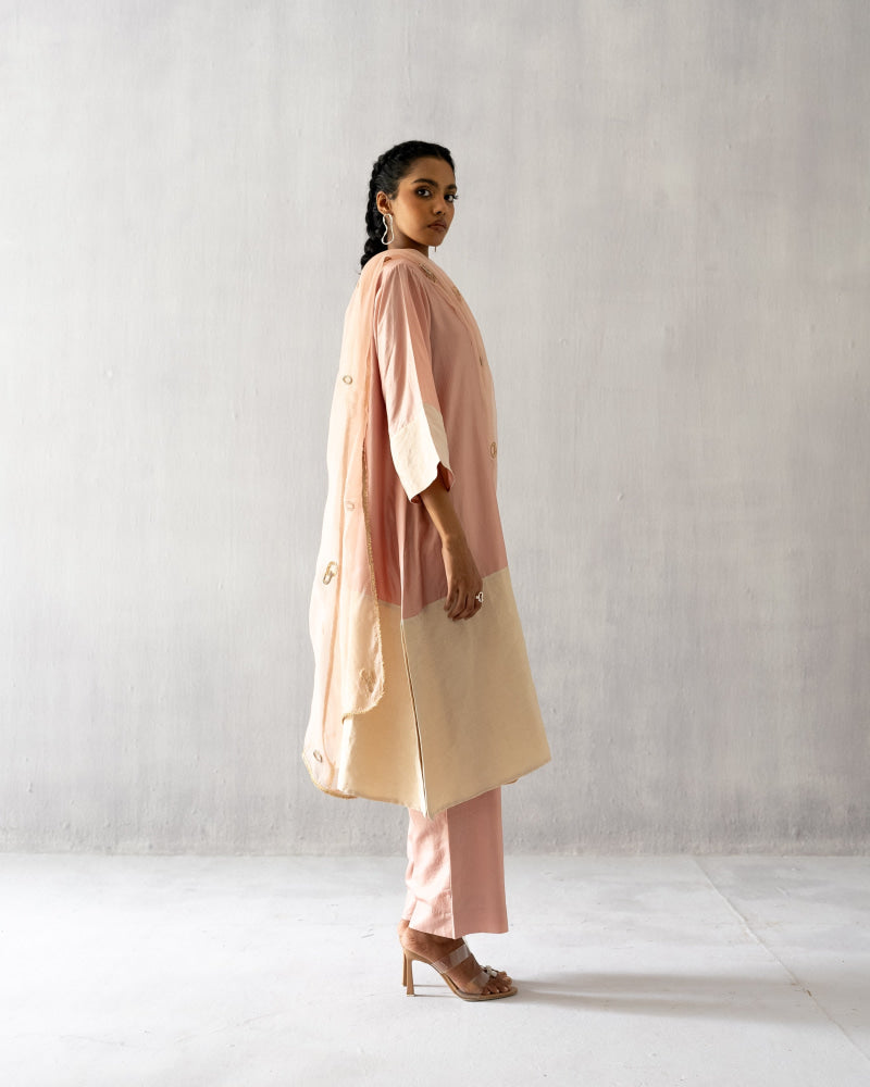 Pink A line tissue suit - Suit