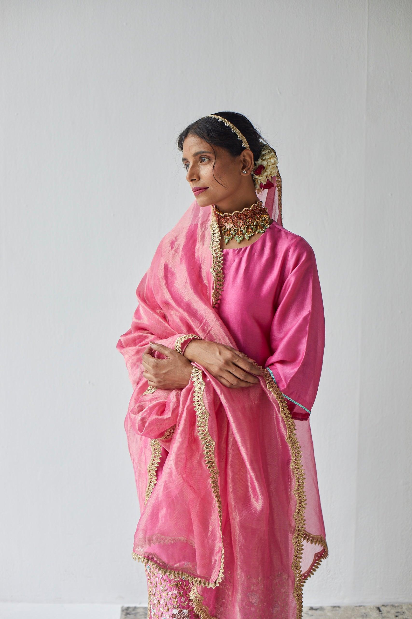 PINK CHANDERI SUIT - Esha Arora