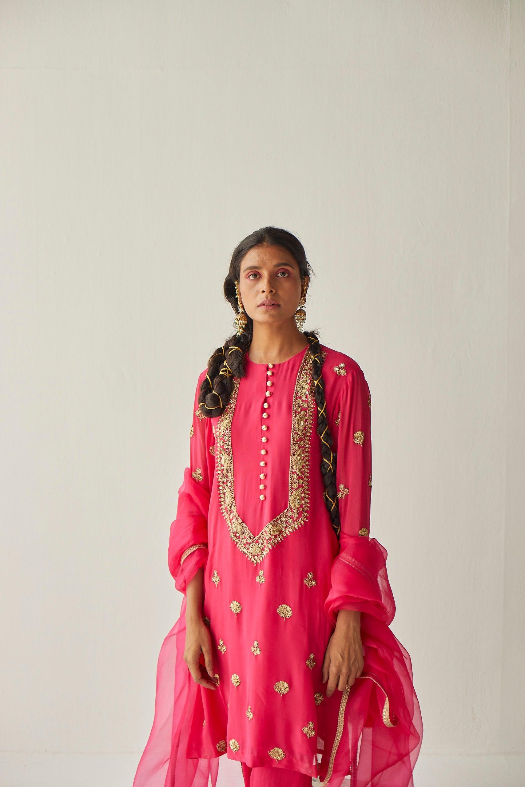 PINK GEORGETTE SUIT - Esha Arora
