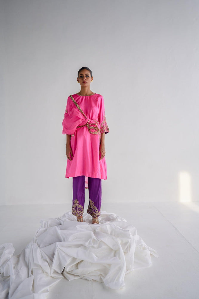 PINK SILK SUIT - Esha Arora