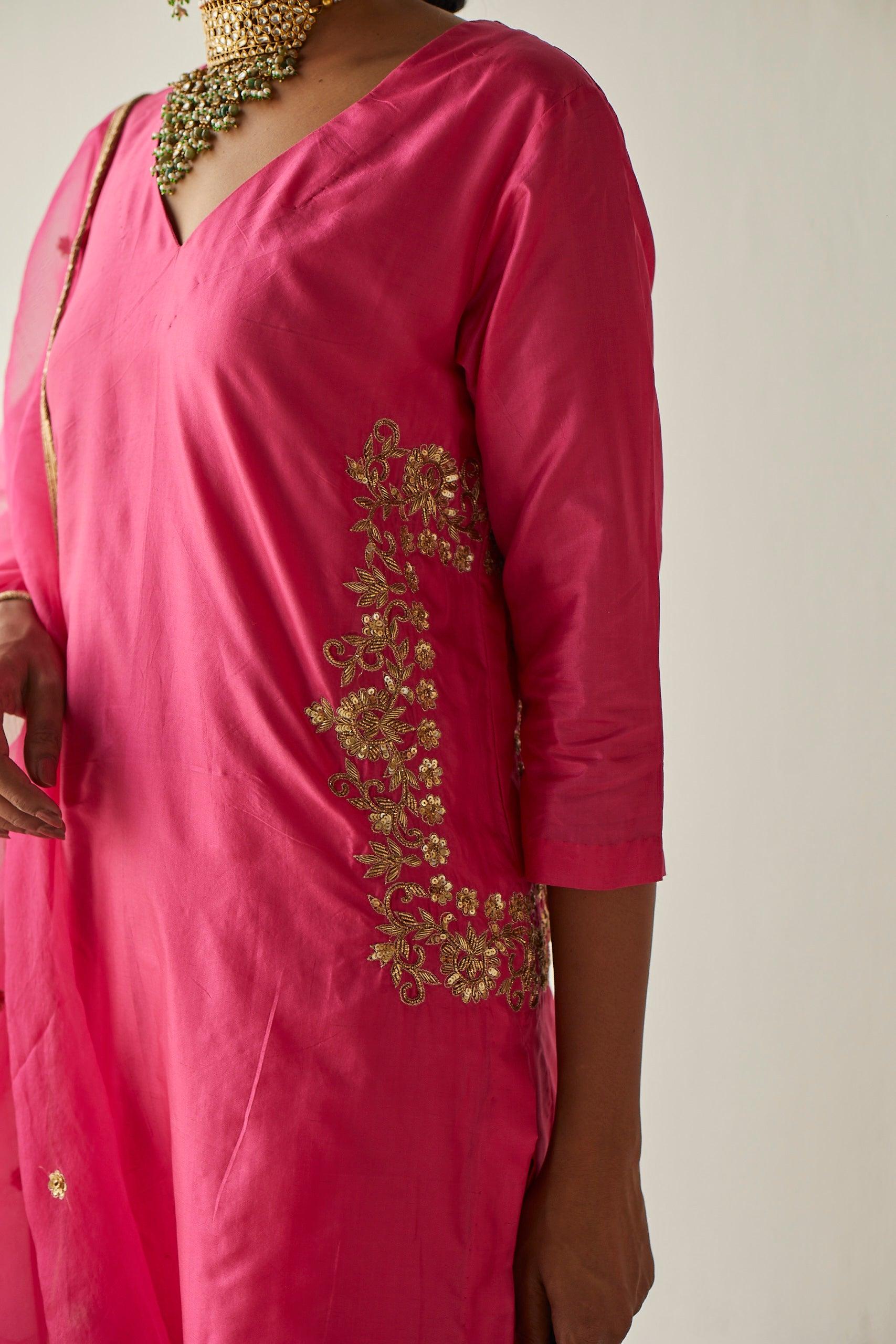 PINK SILK SUIT - Esha Arora
