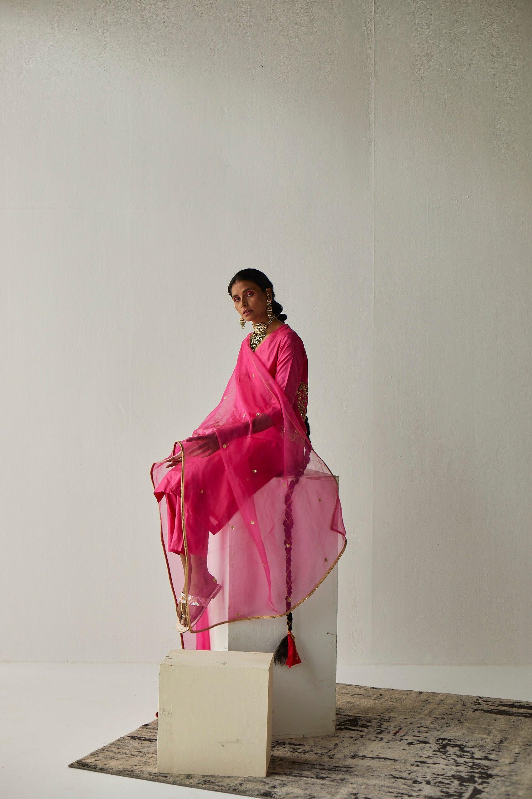 PINK SILK SUIT - Esha Arora