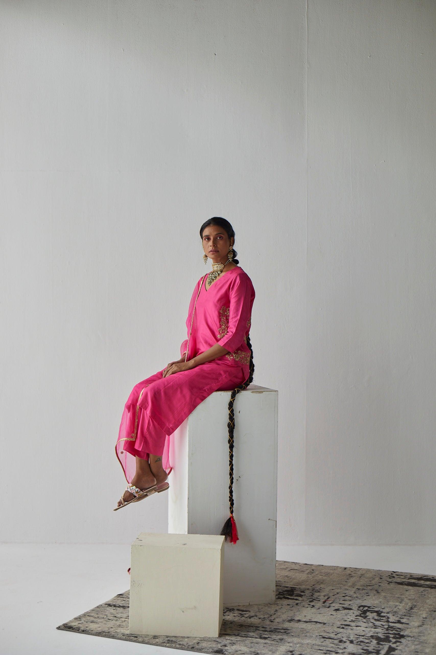 PINK SILK SUIT - Esha Arora