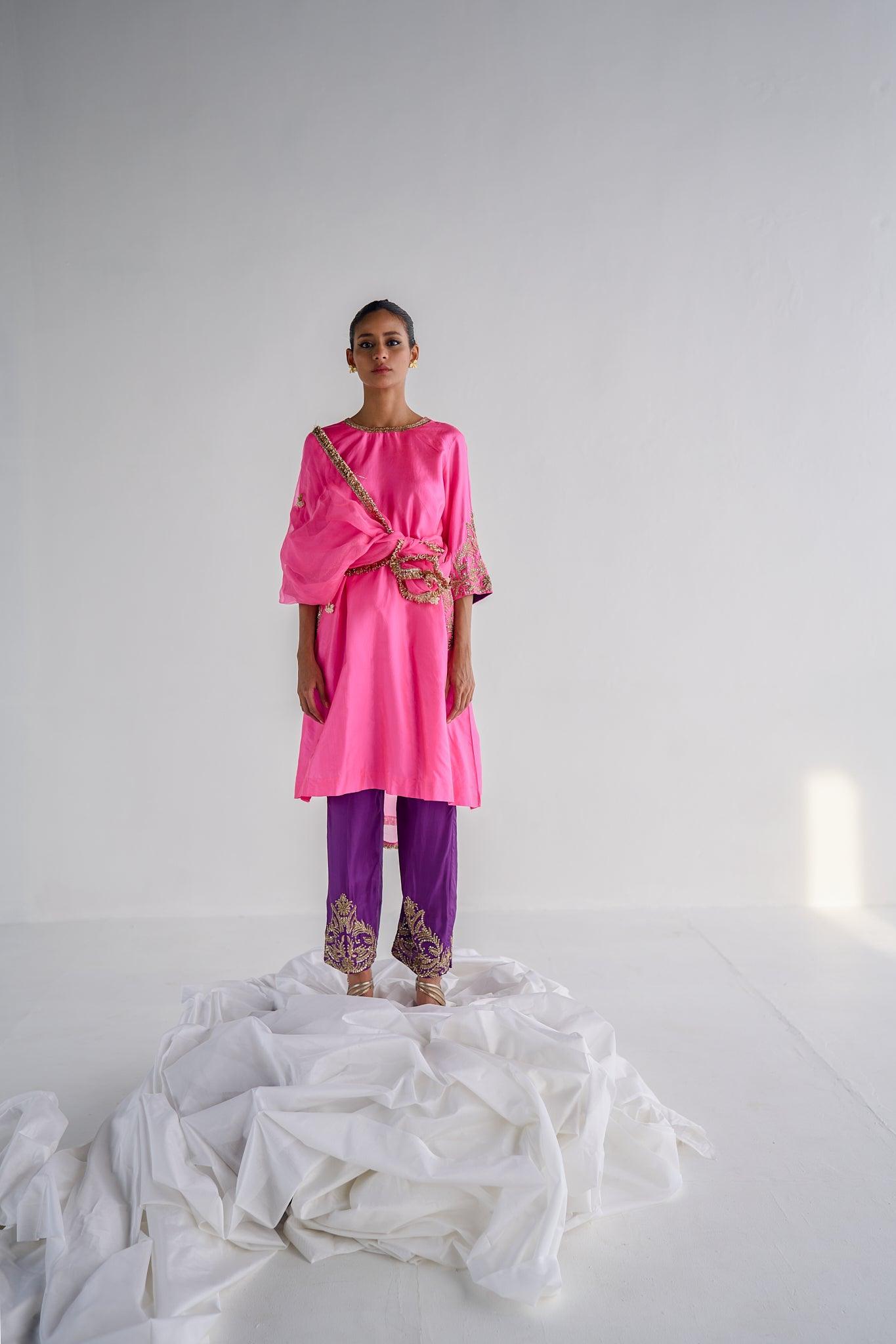 PINK SILK SUIT - Esha Arora