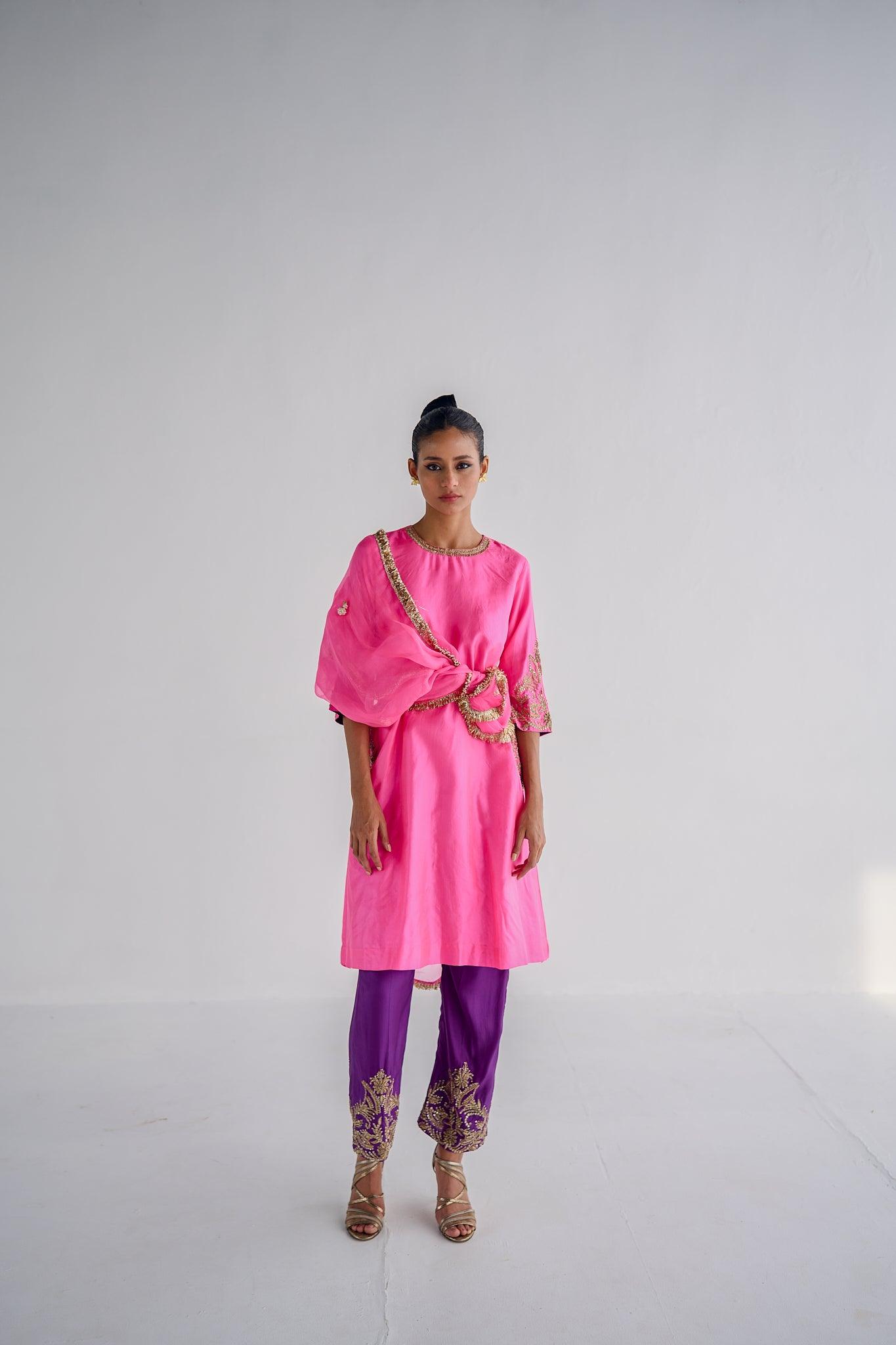 PINK SILK SUIT - Esha Arora
