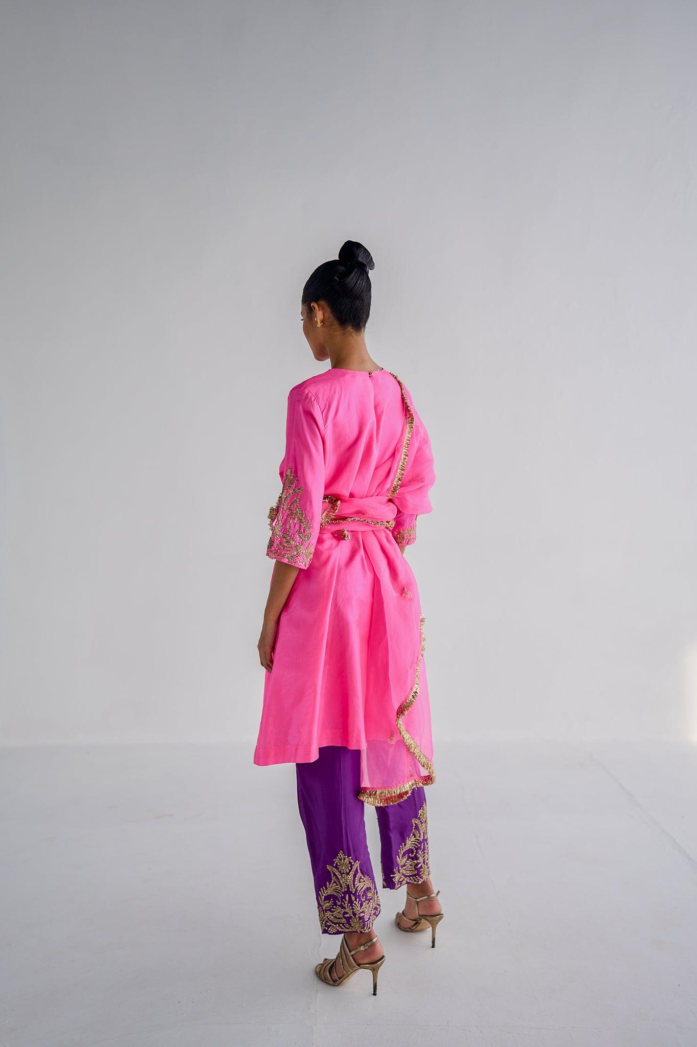 PINK SILK SUIT - Esha Arora