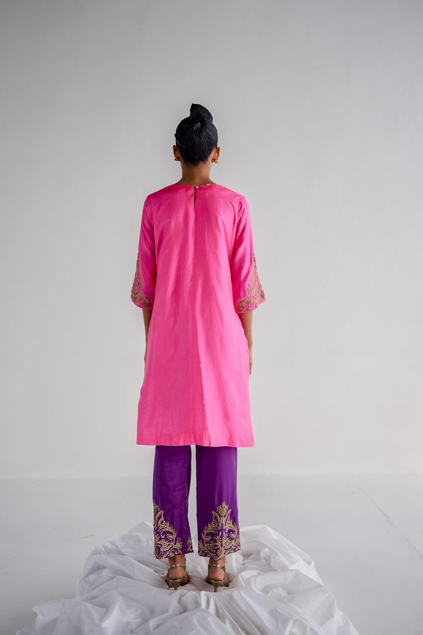 PINK SILK SUIT - Esha Arora