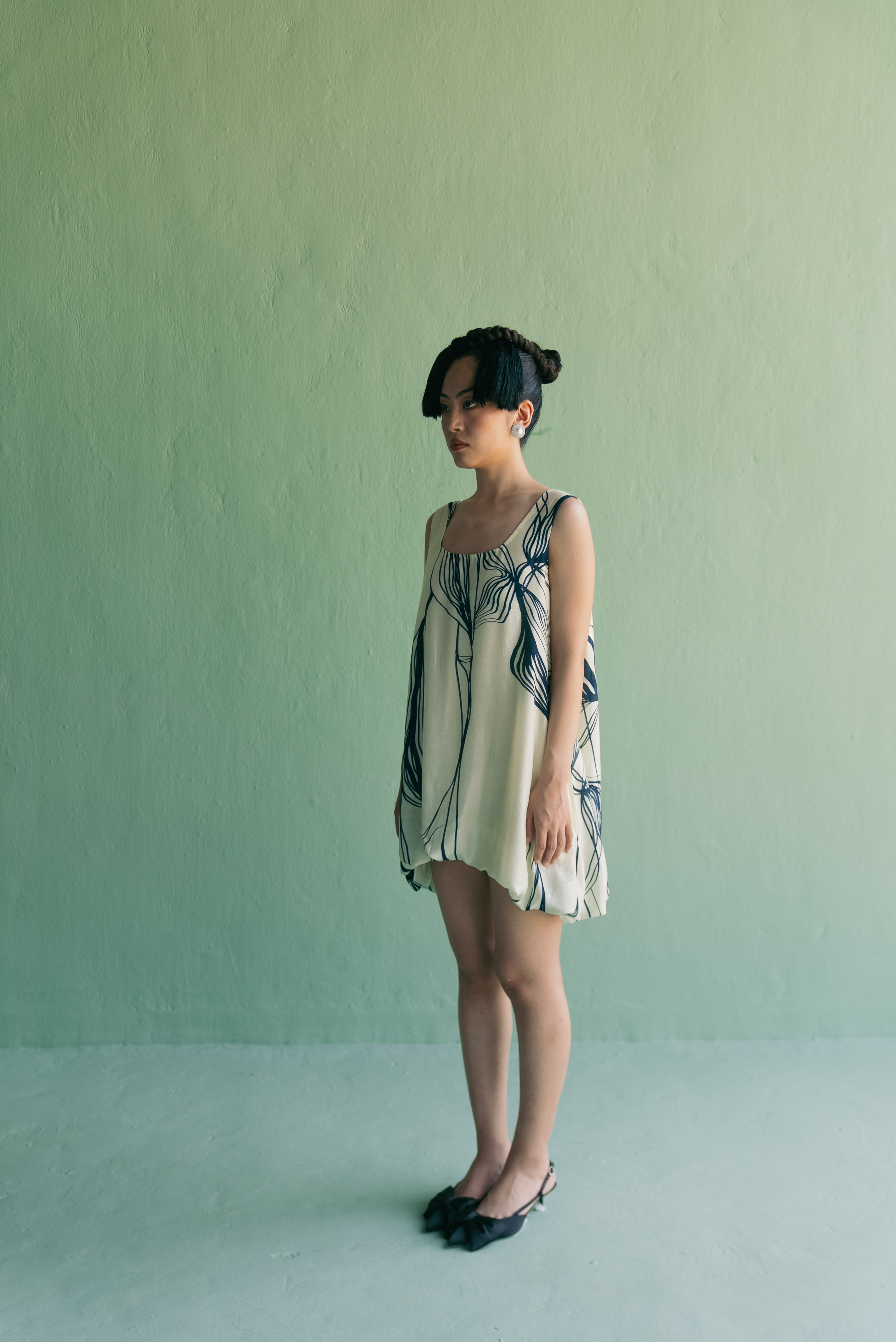 PRINTED BALLOON DRESS - DRESS