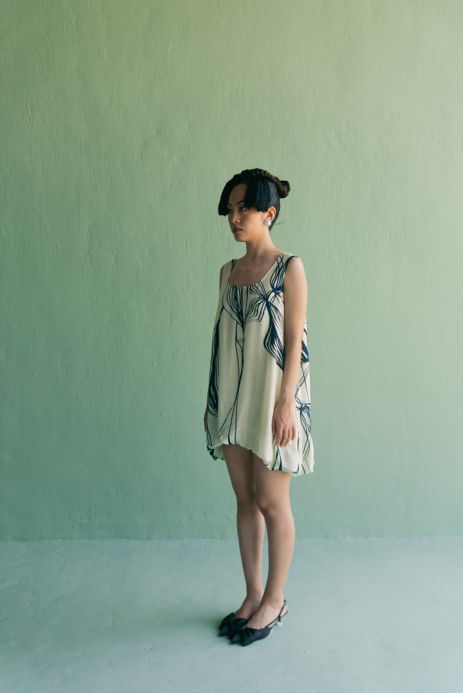 PRINTED BALLOON DRESS - DRESS