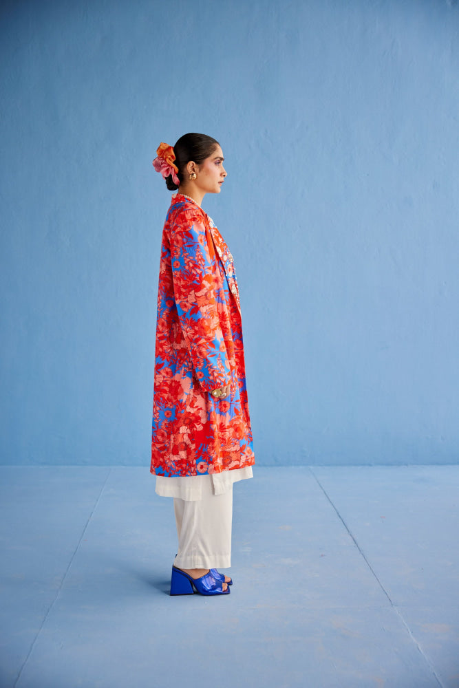 PRINTED TRENCH SET - jacket pants