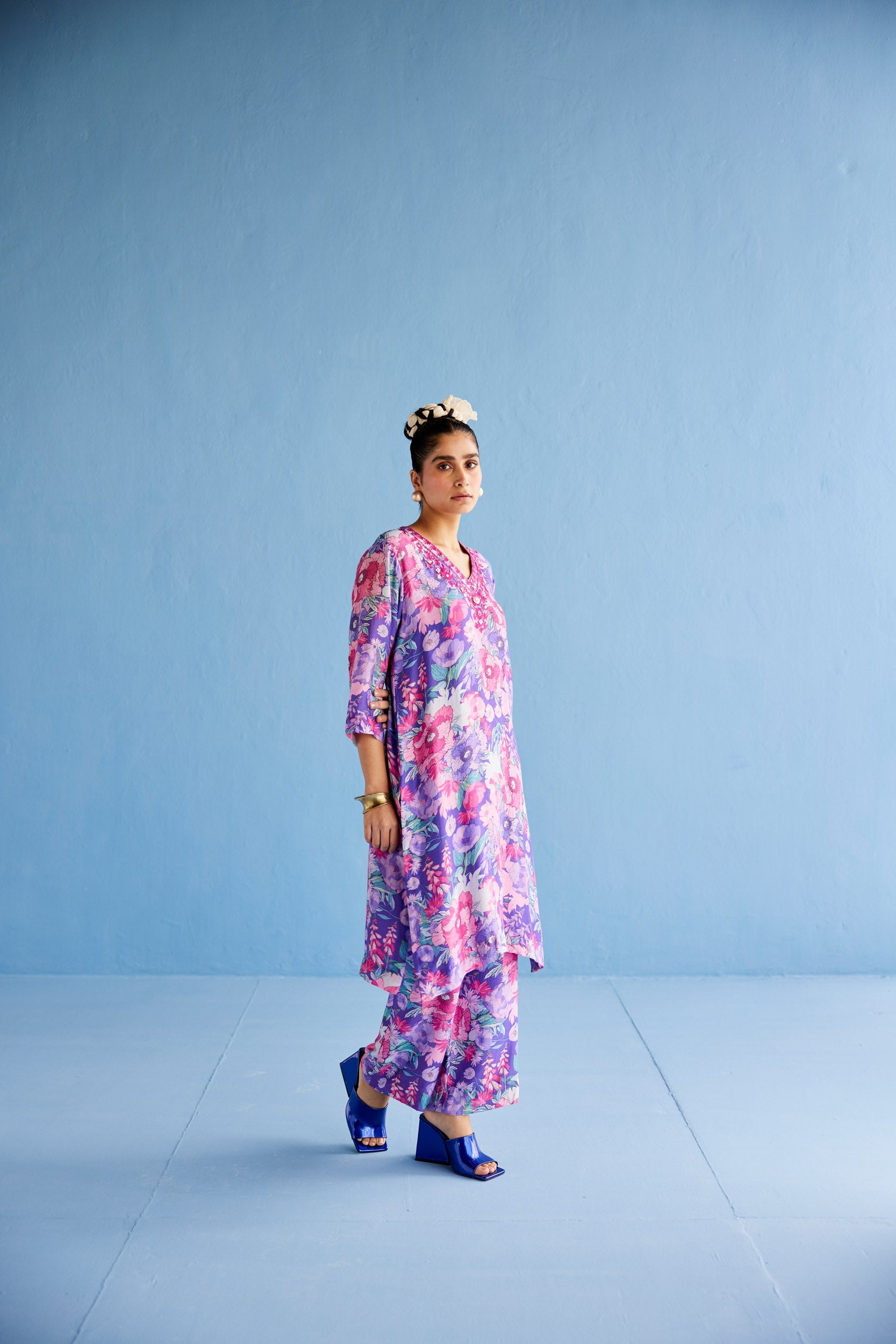 PURPLE KURTA SET - coord set