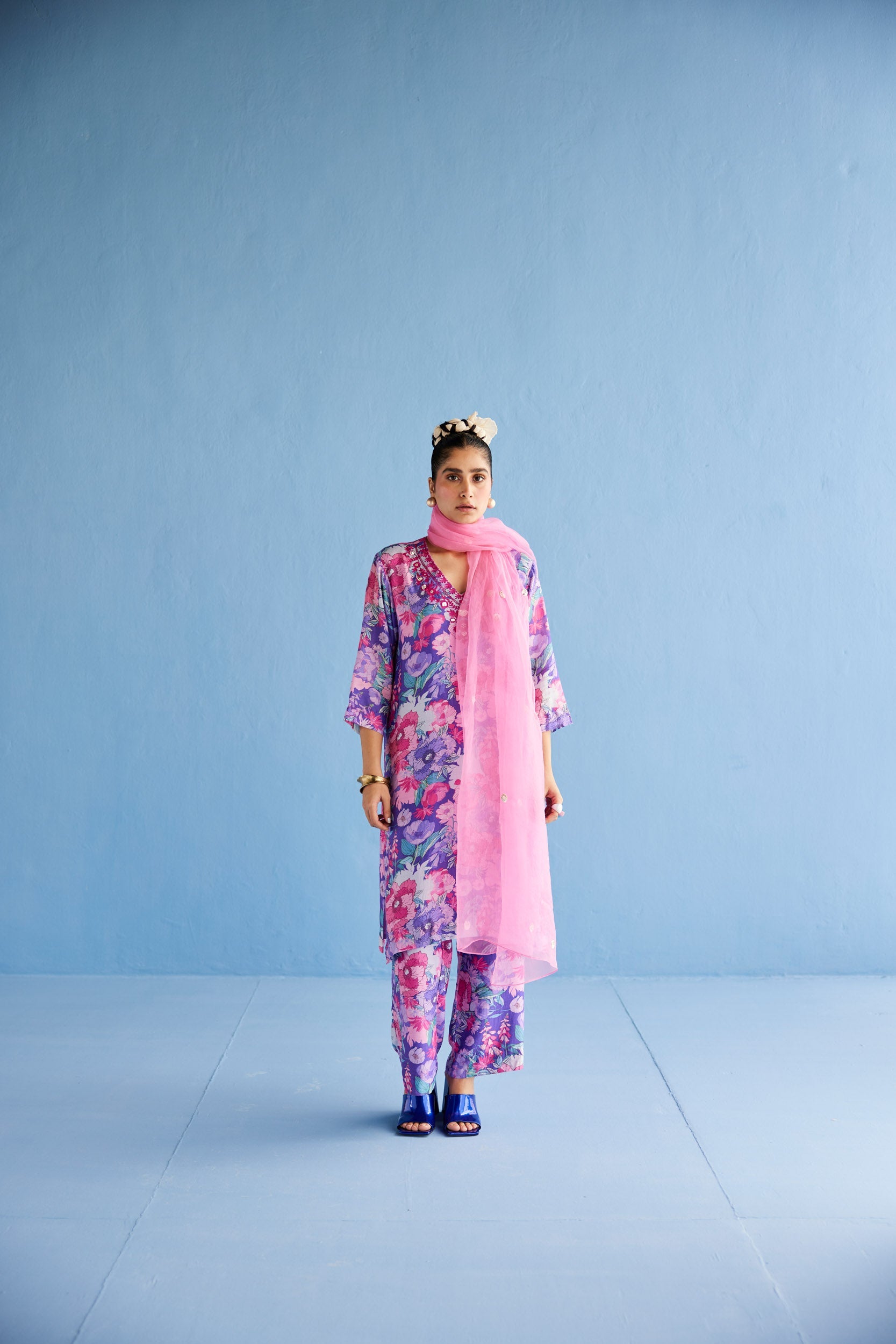 PURPLE KURTA SET - XS / With Dupatta - coord set