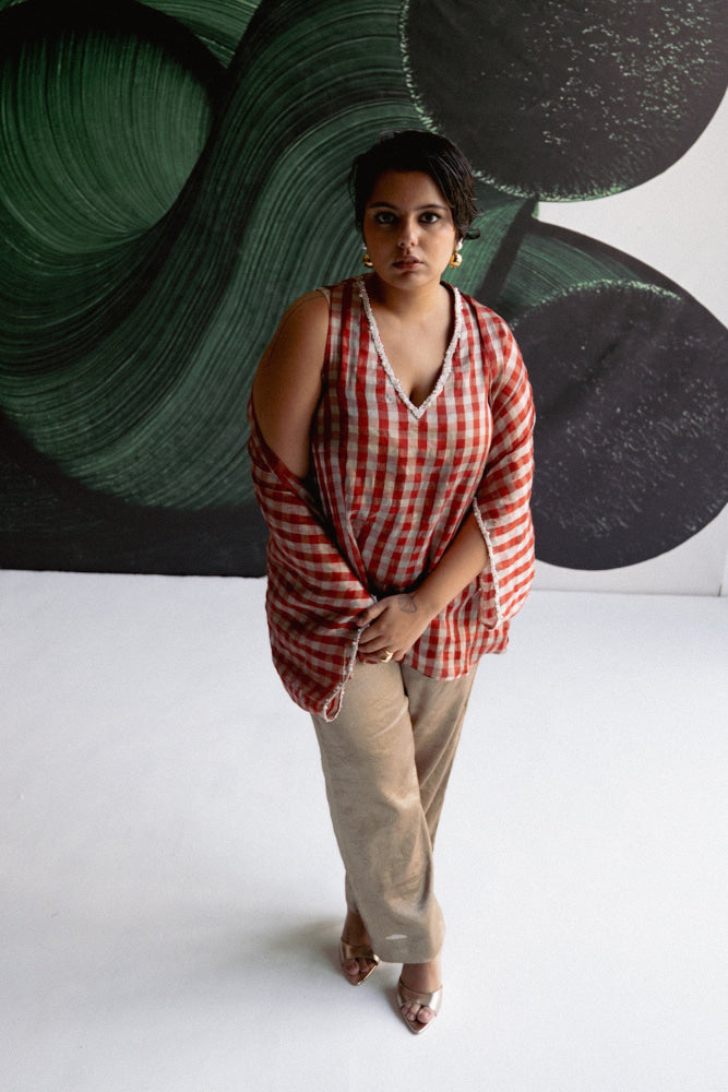 Red Check Cape Set - Cape Set