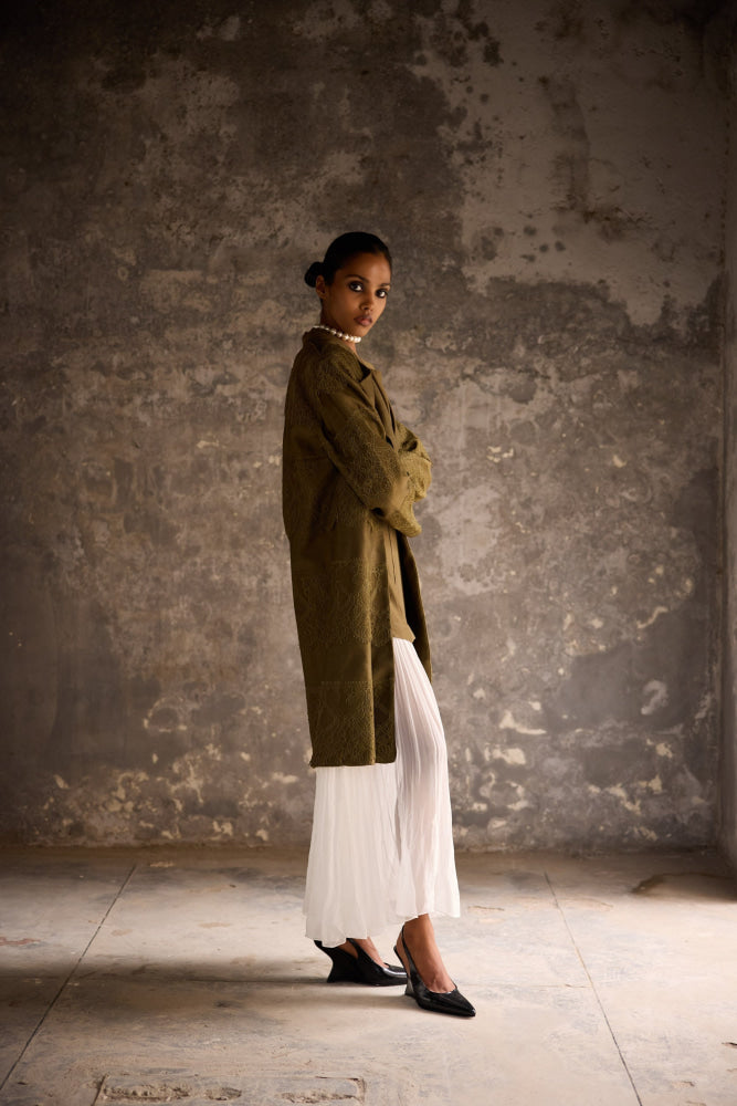 Serpentine Trench Set - blazer set