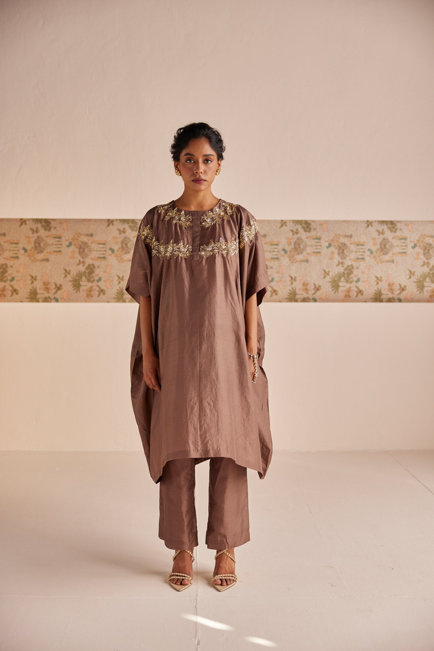 Silk Kaftan Set - Suit