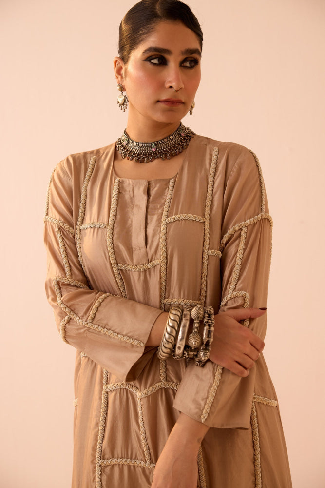 SOFT BEIGE KURTA SET - XS - kurta set