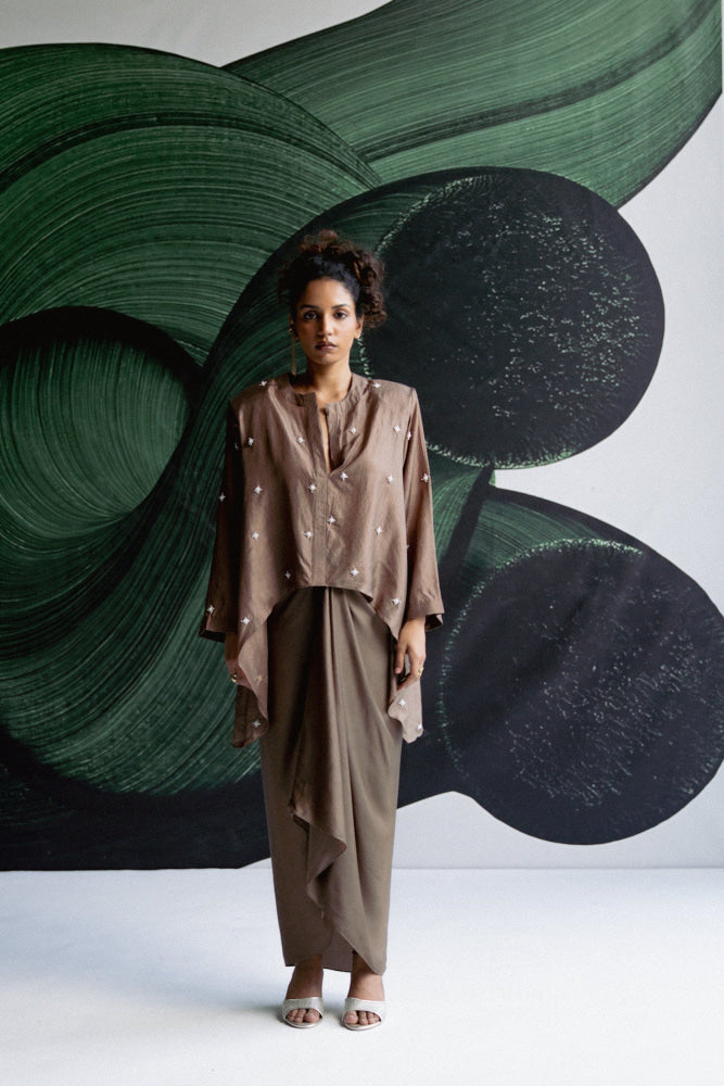 TAUPE SKIRT SET - kurta set