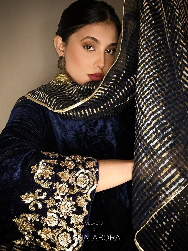 VELVET NAVY BLUE SUIT - Suit