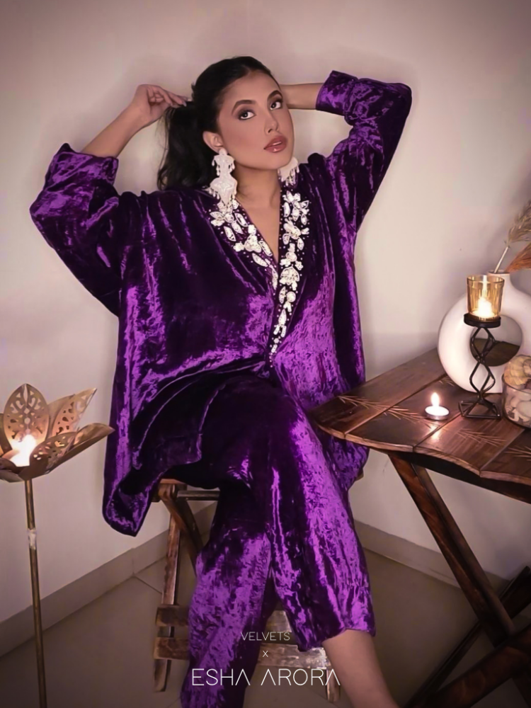 VELVET PURPLE COORD - coord set